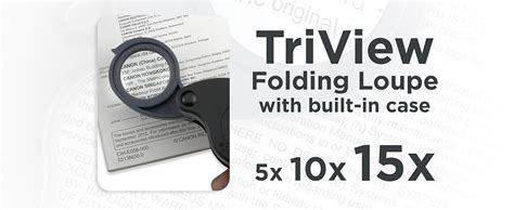 Carson TriView 5x/10x/15x Folding Loupe with Built-In Case (TV-15 ...