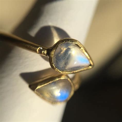 Double Moonstone Wrap Ring in 18k Gold