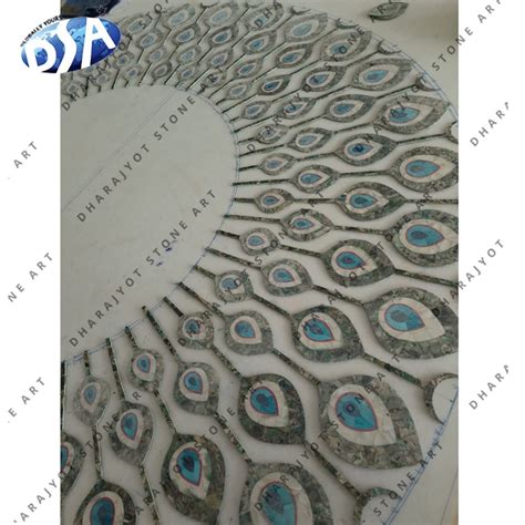 Elegance Personified: The Majestic Peacock Inlay Marble Mandir ...