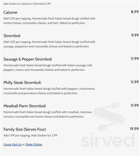 Stefano's Brooklyn Pizza menu in Harlingen, Texas, USA