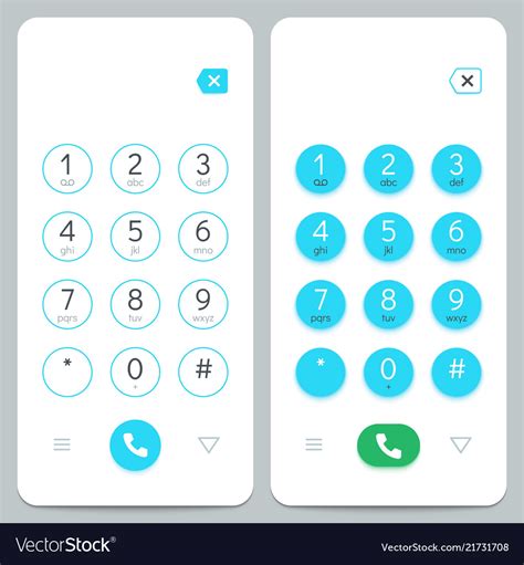 Phone keypad smartphone screen keyboard Royalty Free Vector
