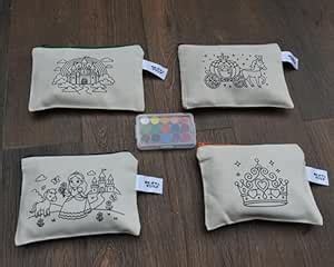 NESTA TOYS DIY Coloring Cotton Pouch – Princess Theme Color-Your-Own ...