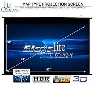 ELCOR lite Series Map/Calandet Type Projector Screen 84" Diagonal [4 ...