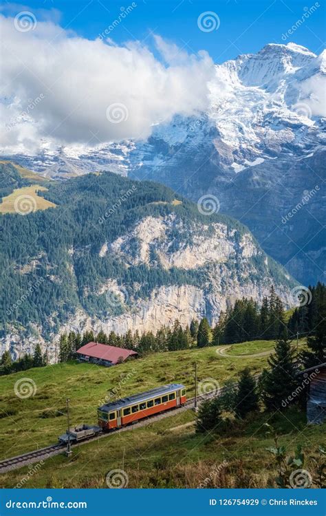 Looking at the Railway Part of Lauterbrunnen-Murren Bergbahn ...