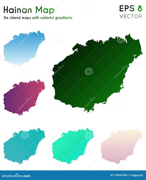 Map of Hainan with Beautiful Gradients. Stock Vector - Illustration of area, indigo: 139961047