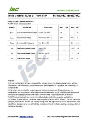 IRFR3704PBF MOSFET Datasheet pdf - Equivalent. Cross Reference Search