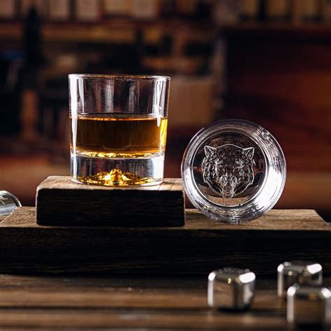 Melbify Plain Wolf Whiskey Glass | Animal Whiskey Glass | Premium | Un ...