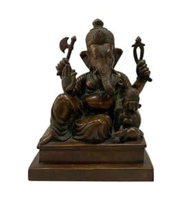 Buy Bronze Metal Brown Color Handmade Lord Ganesh Sitting Posture ...
