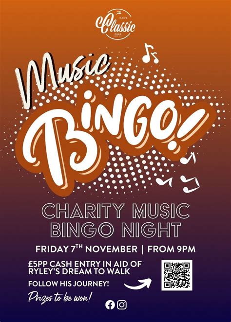 Fun Charity Music Bingo 🎶 in aid of Ryley’s Dream to Walk , Rowley Lane ...