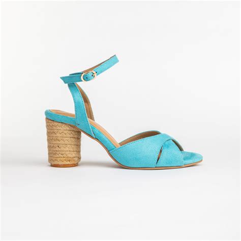 Blue Block Heels with Ankle Loop – Dibofashion