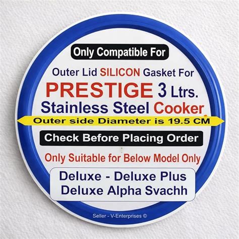 Buy Silicon Outer Lid Rubber Gasket Compatible for 3 Litre PRESTIGE ...