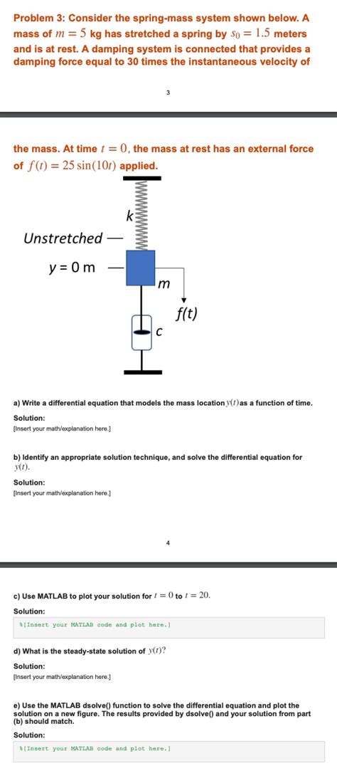 Image result for Spring-Mass System Order Problems