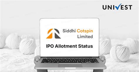 Siddhi Cotspin IPO Allotment Status: BSE, NSE, Registrar Link