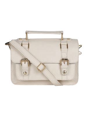 Buy Bagsy Malone Off White Briefcase Style Sling Bag Online