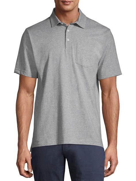 George Men's and Big Men's Solid Jersey Pocket Polo Shirt, Up to Size ...