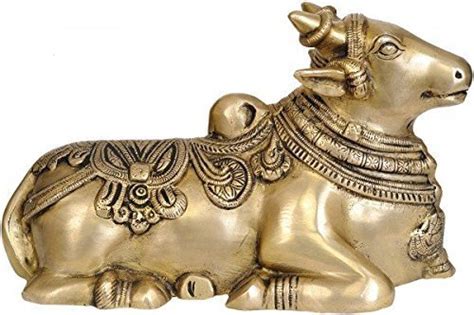 Buy Idol Collections Nandi Vahana of Shiva Brass Statue, Height 6.5 ...