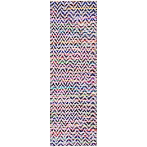 nuLOOM Augusta 2 x 8 (ft) Loomed Polyester Indigo Rectangular Indoor ...