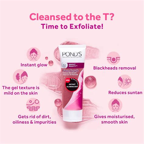 Ponds Bright Beauty Face Scrub, Remove Blackheads & Sun Tan (100 gm ...