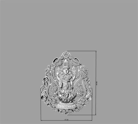 Tirupati Balaji With Lakshmi Pendant 3D Model STL File