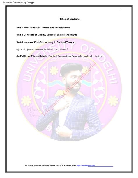 Political Notes IN ENG - 1 table of contents Unit-2 Concepts of Liberty ...