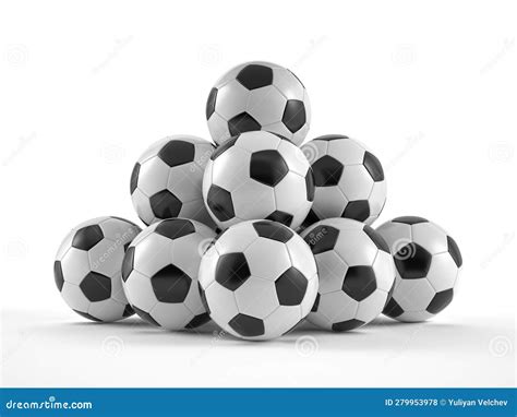 Soccer balls pyramid stock illustration. Illustration of isolated ...