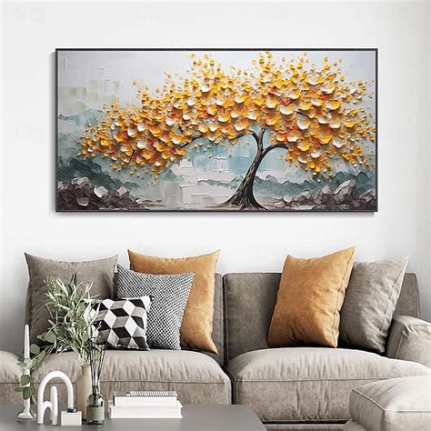Hand painted Cherry Tree Oil Painting on Canvas Large handmade Textured ...