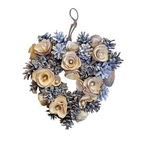 Heaven Sends Pinecone Heart Christmas Wreath | Handpicked