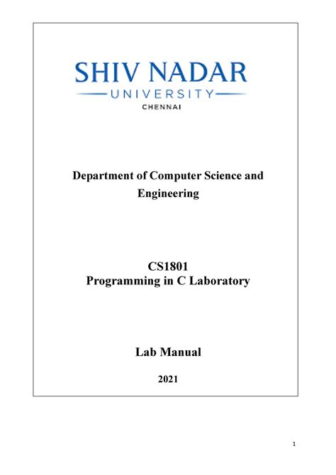 C Programming Lab Manual - Department of Computer Science and ...