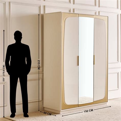 Buy Alchemy 3-Door Wardrobe with Mirror - Gold from Home Centre at just ...