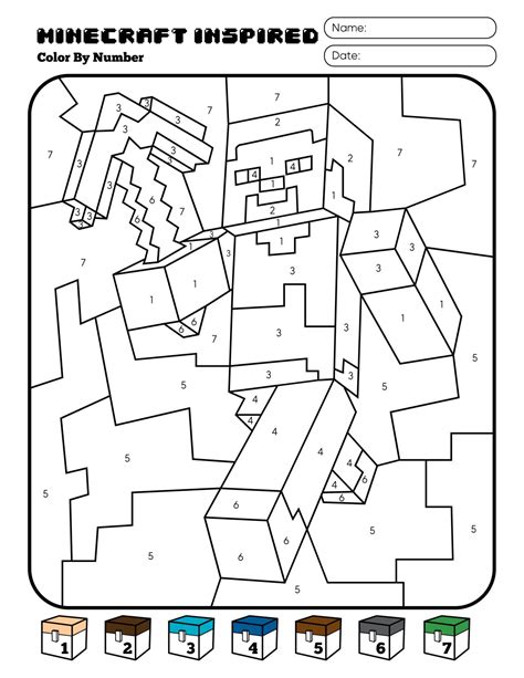 Minecraft Coloring By Number