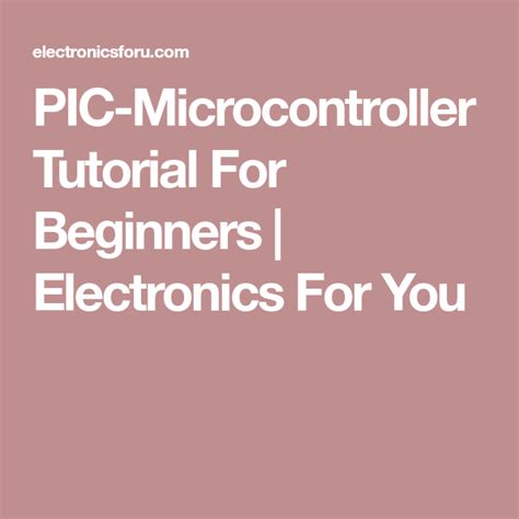 Image result for Pic Microcontroller Tutorial