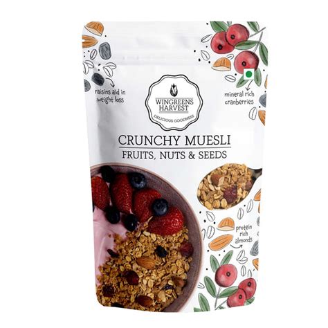 Crunchy Muesli Fruit And Nut With Seeds 800g | Wingreens Harvest