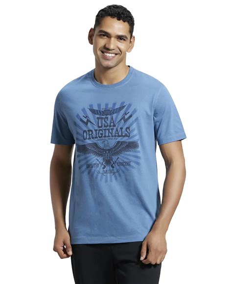 Jockey US81 Men's Super Combed Cotton Rich Graphic Printed Round Neck ...