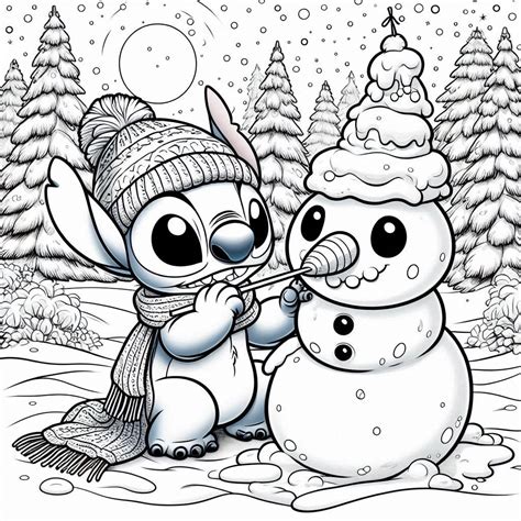 84 Målarbilder Stitch Jul att trycka: Gratis teckningar