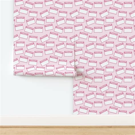 Scattered German 'hello my name is' Wallpaper | Spoonflower