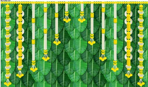 TENTINDIA Banana Leaf Hanging Flower Design Decoration Backdrop Cloth ...