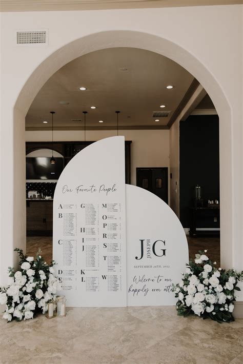 Wedding Seating Chart Large Arch Wedding Table Seating Alphabetical ...