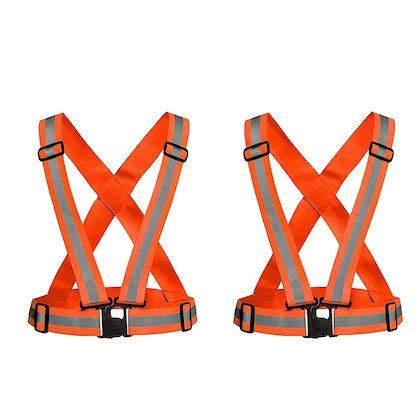 Safety Reflective Vest Belt Jacket, Reflector Strips Cross Belt Stripe ...