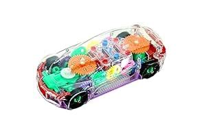 honesdale Transparent Toy Car with Light and Music, Auto Rotating ...