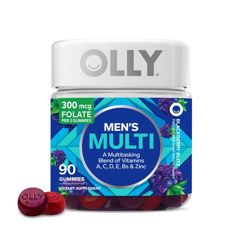 OLLY Men's Health Supplements, Multivitamin Gummy, B Vitamin, Adult ...