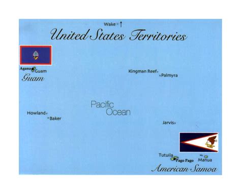 Detailed map of the United States territories with flags | American Samoa | Oceania | Mapsland ...
