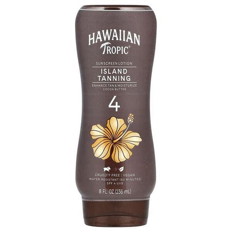 Hawaiian Tropic, Island Tanning, Sunscreen Lotion, Cocoa Butter, SPF 4 ...