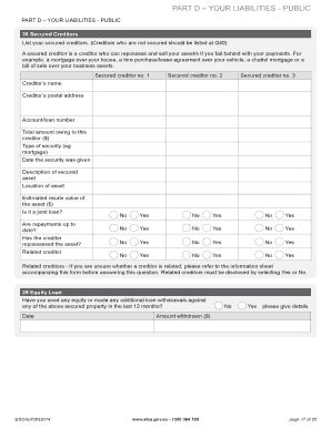 Fillable Online Statement of Affairs form - AFSA - page 17 Australian ...