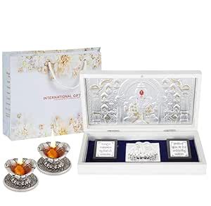 INTERNATIONAL GIFT Silver Coated Ganesh God Idol with Charan Paduka ...