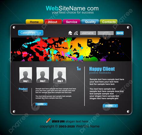 Abstract Technology Website Template Green Menu Navigation Vector ...