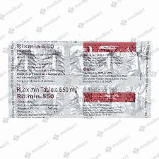 RIXMIN 550MG TABLET 10'S : View Price, Combination and Alternatives ...