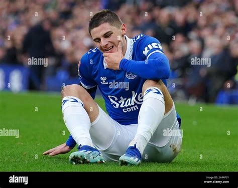 File photo dated 27/01/24 of Everton's Vitaliy Mykolenko, who will miss ...