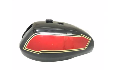 Triumph T140 Black & Cherry Fuel Tank (Uk Version) + Brass Cap + Tap ...