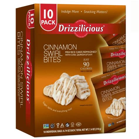 Drizzilicious | Drizzilicious Rice Cakes | Cinnamon Swirl Bites 10 pack - Vegan Black Market - where to buy drizzilicious rice cakes