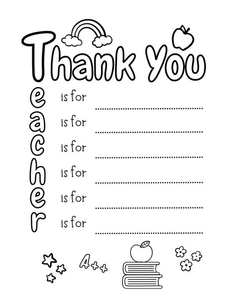Teacher Appreciation Coloring Pages - (Free Printables)